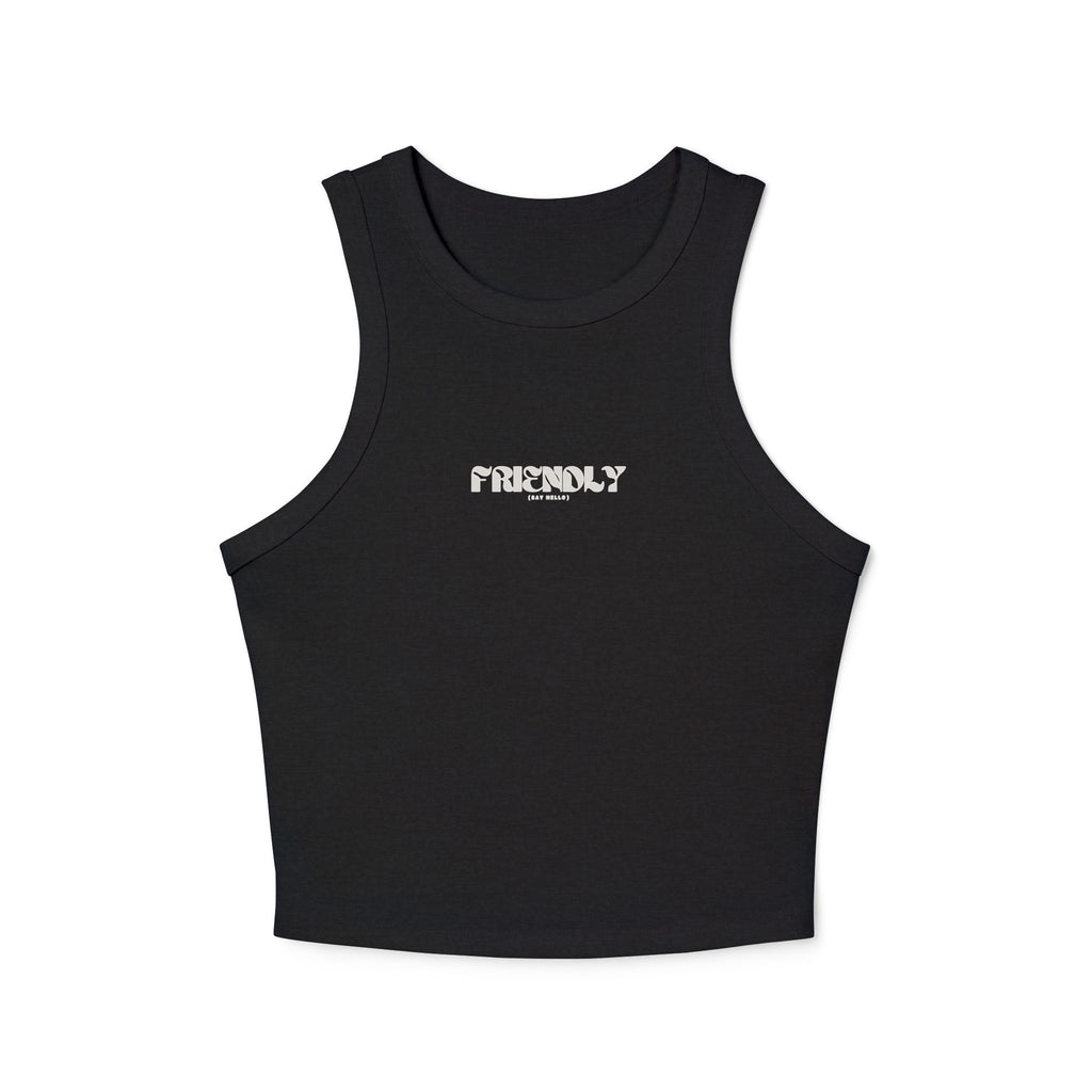 OG Logo Women's Friendly Crop Micro Rib Racer Tank Top