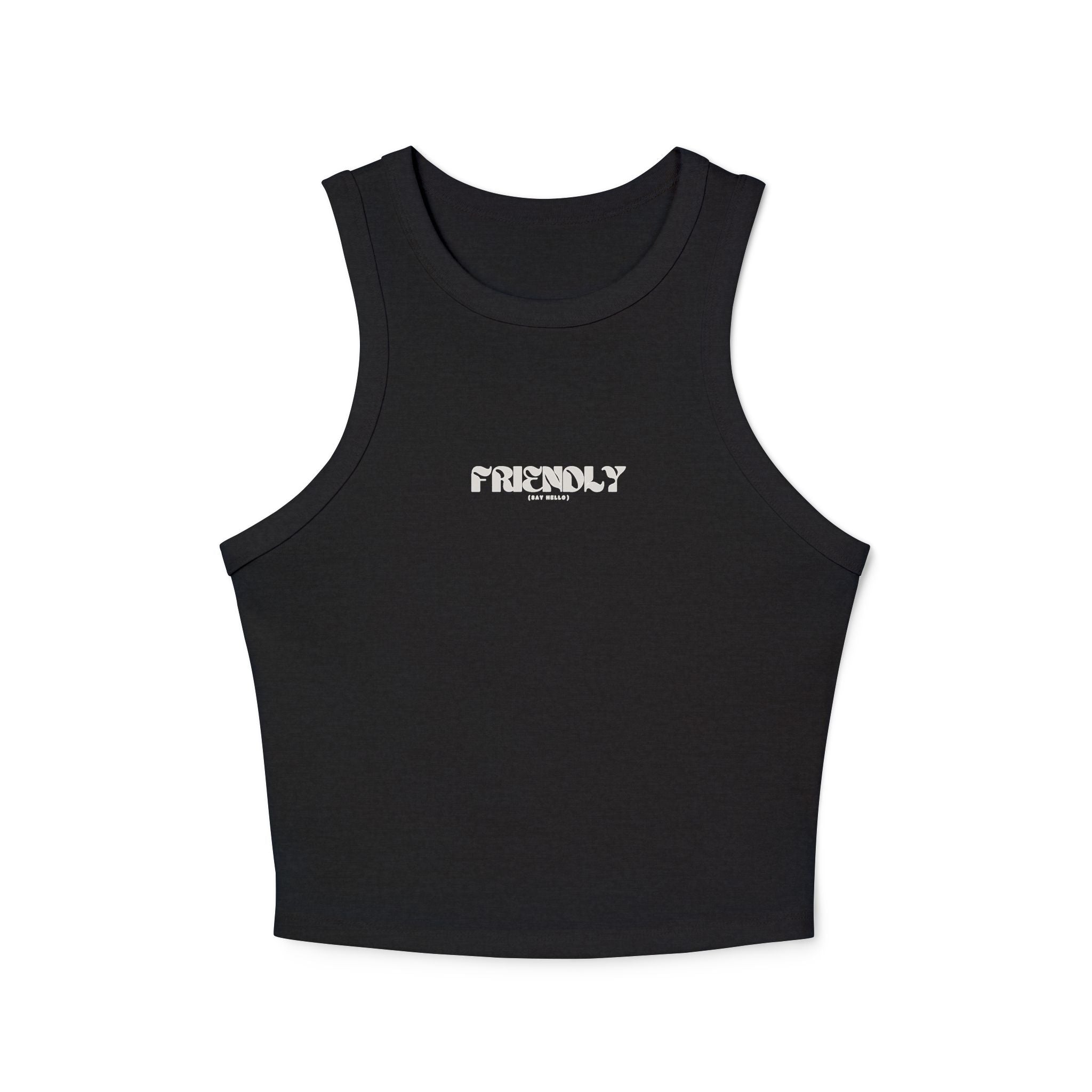 OG Logo Women's Friendly Crop Micro Rib Racer Tank Top
