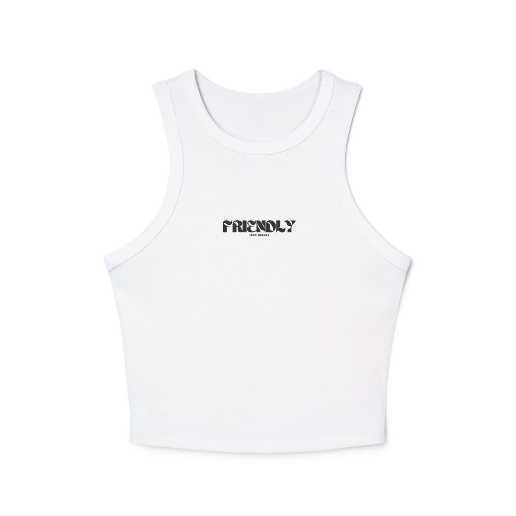 OG Logo Women's Friendly Crop Micro Rib Racer Tank Top
