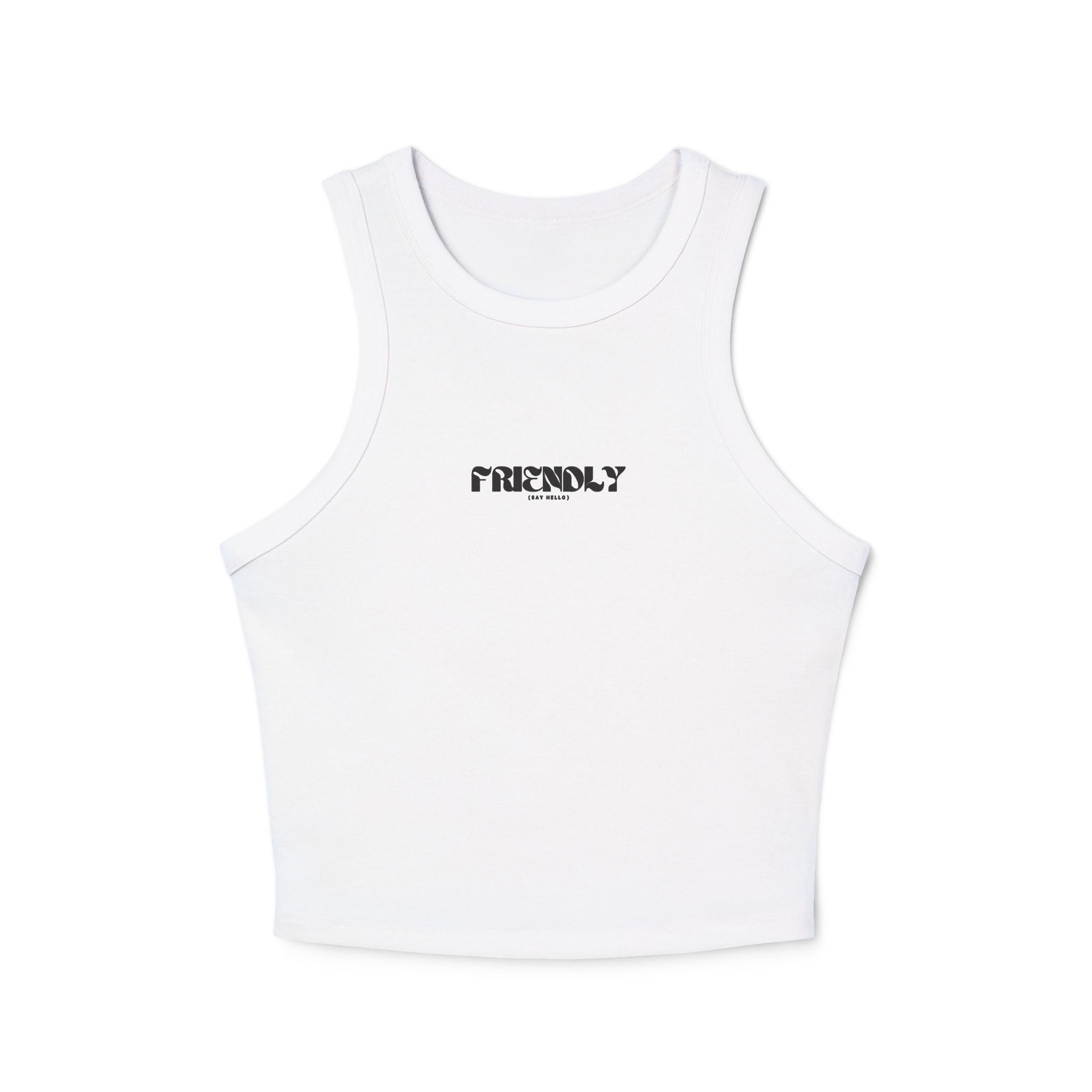 OG Logo Women's Friendly Crop Micro Rib Racer Tank Top