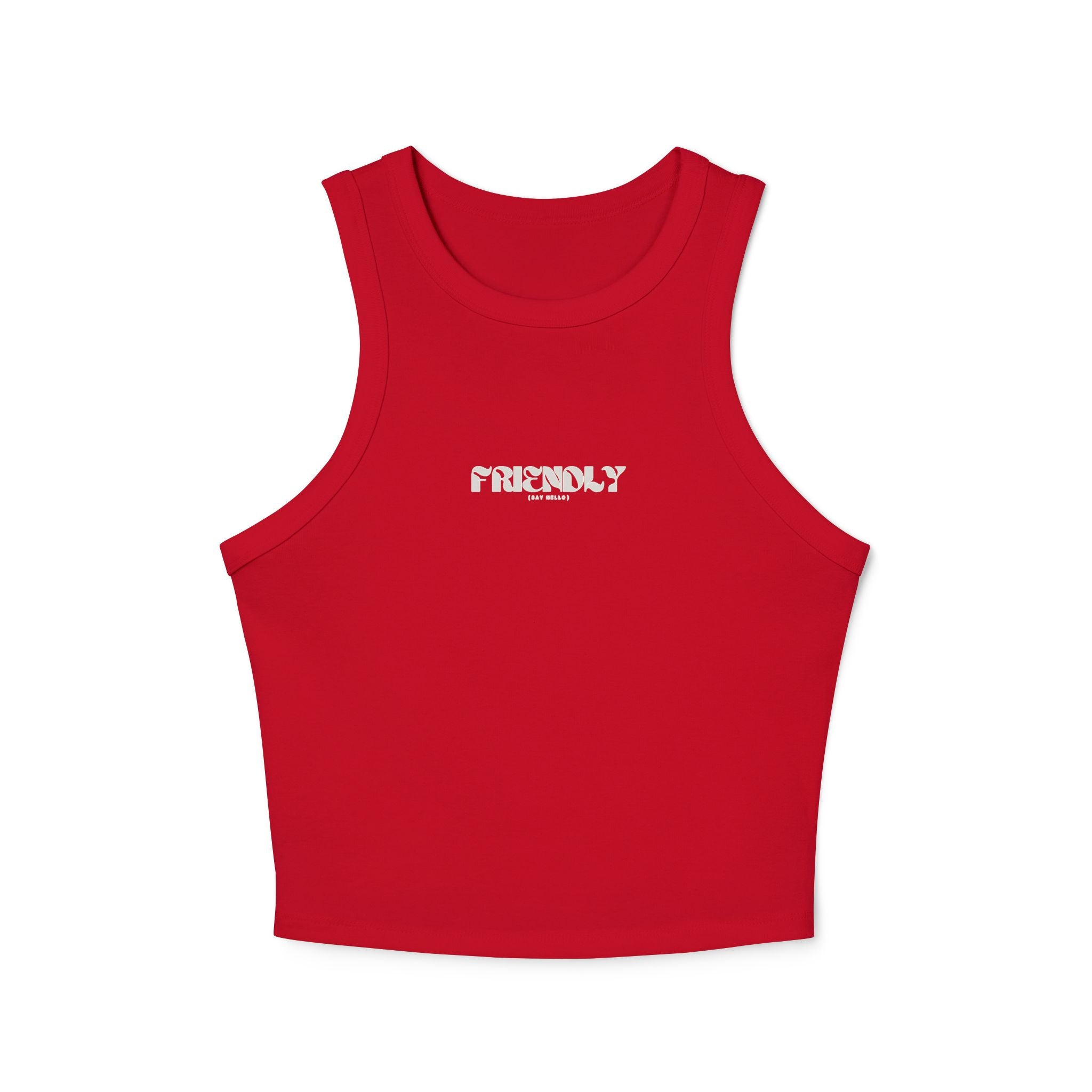 OG Logo Women's Friendly Crop Micro Rib Racer Tank Top