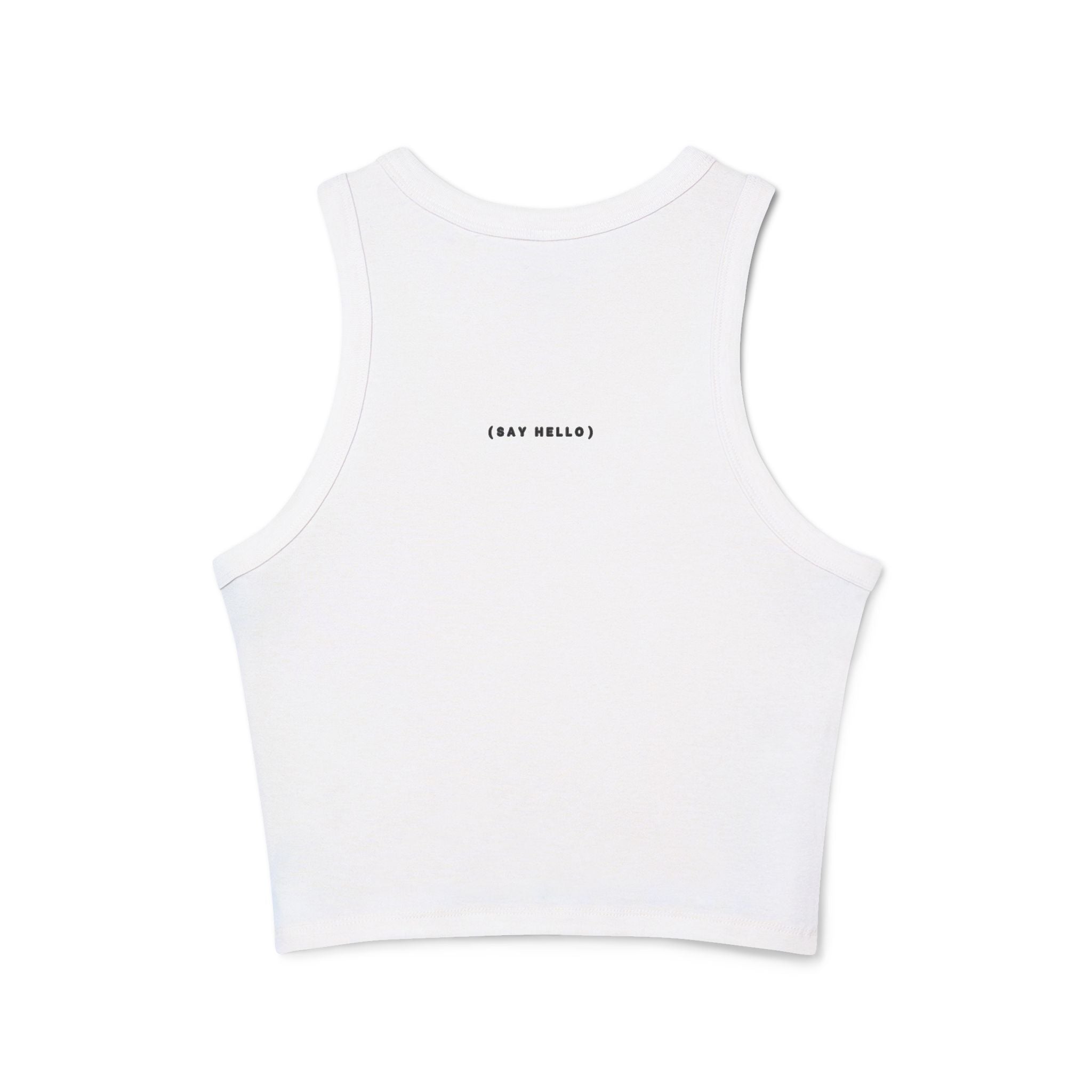 OG Logo Women's Friendly Crop Micro Rib Racer Tank Top